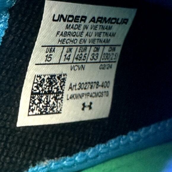 Under Armour Blur 2 MC Suede Blue Football Cleats 3027978-400 Men’s Size 15 - Picture 7 of 7